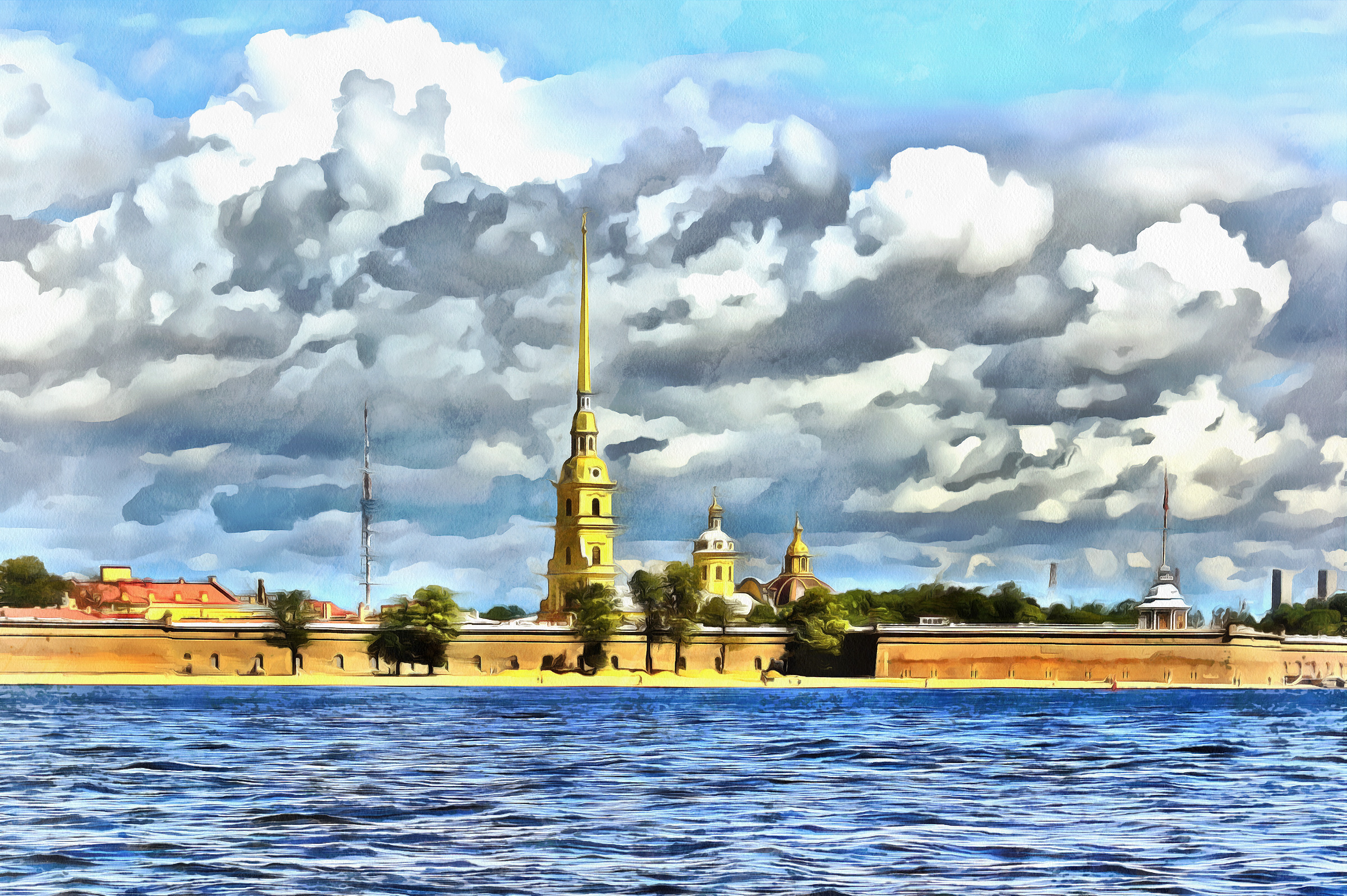 Петропавловская крепость картина